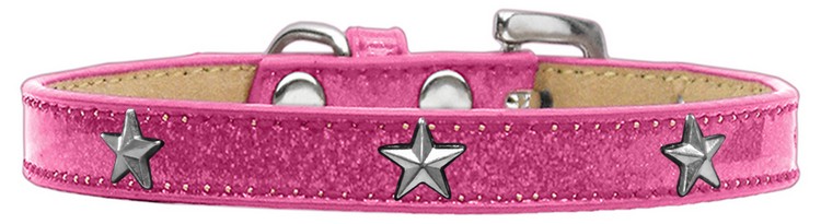 Silver Star Widget Dog Collar Pink Ice Cream Size 14